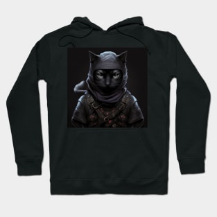 Ninja Cat , Black Cat Japanese Assassin Hoodie